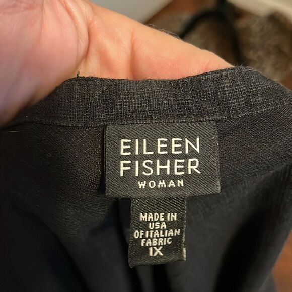 Eileen Fisher Black Made Of Italian Fabric Long Dress Feminine Contemporary - Picture 12 of 12